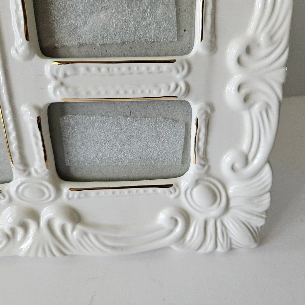 Vtg HB Group Porcelain Picture Frame 1997 Off White